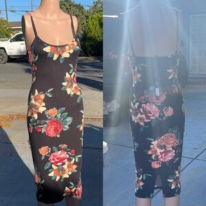 Floral Fashion Nova Midi Tank Dress NWT